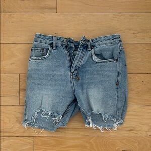 Ksubi Light Blue Distressed Jean Shorts